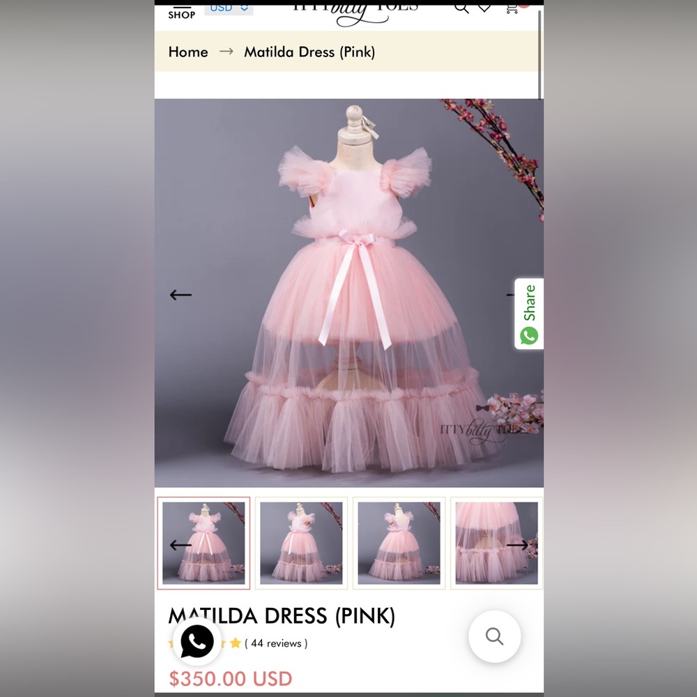 Itty Bitty Toes MATILDA DRESS (PINK) Size 5